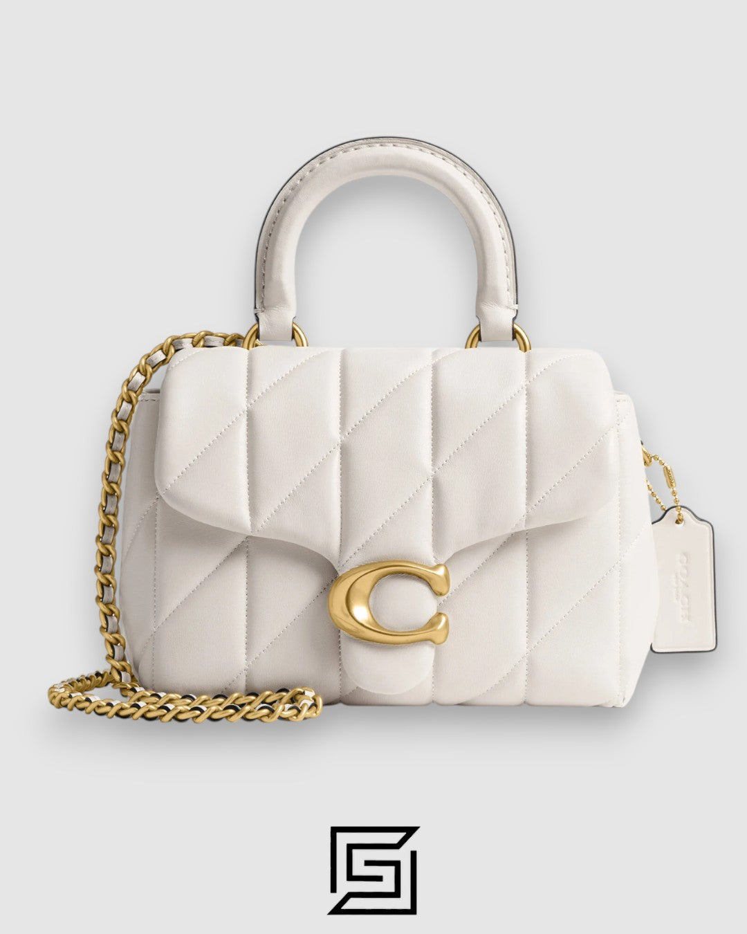 Tabby Top Handle Bag With Quilting White CCC12