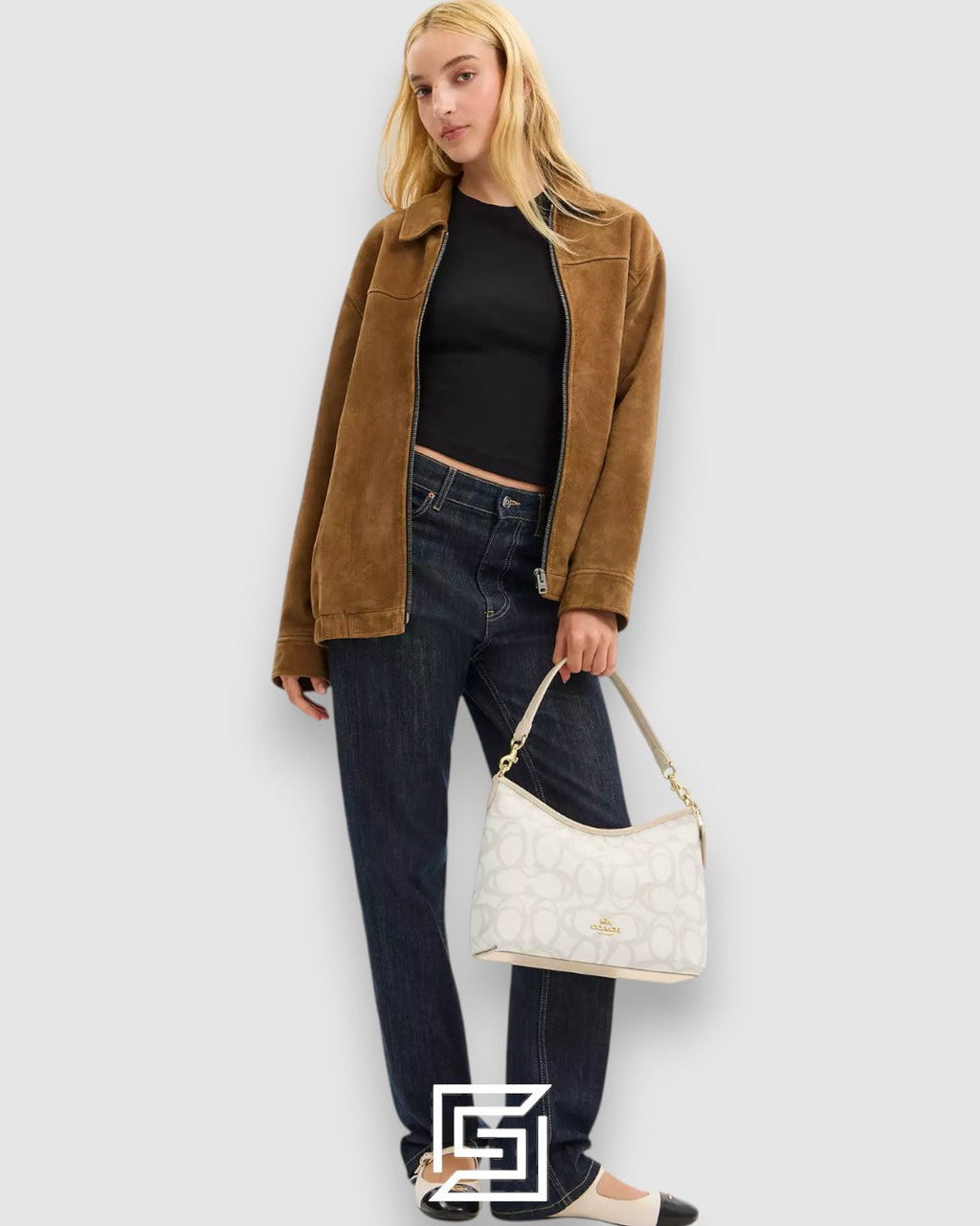 Coach Laurel Shoulder Bag In Sketch Signature Canvas Silver Style Number CBH87