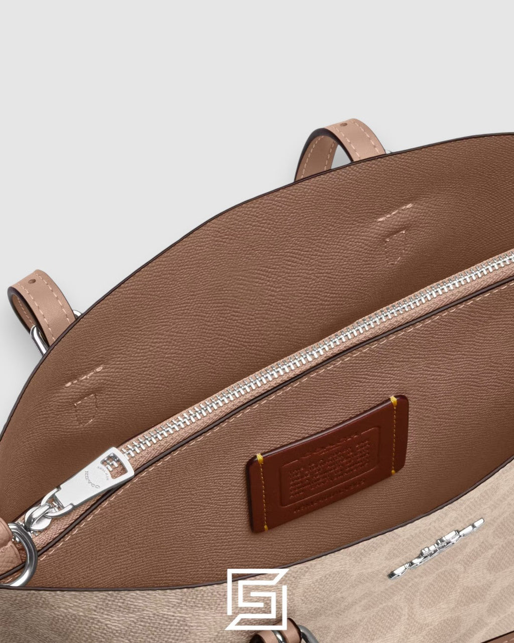 Mollie Tote Bag In Signature Canvas Bige Hand 1665