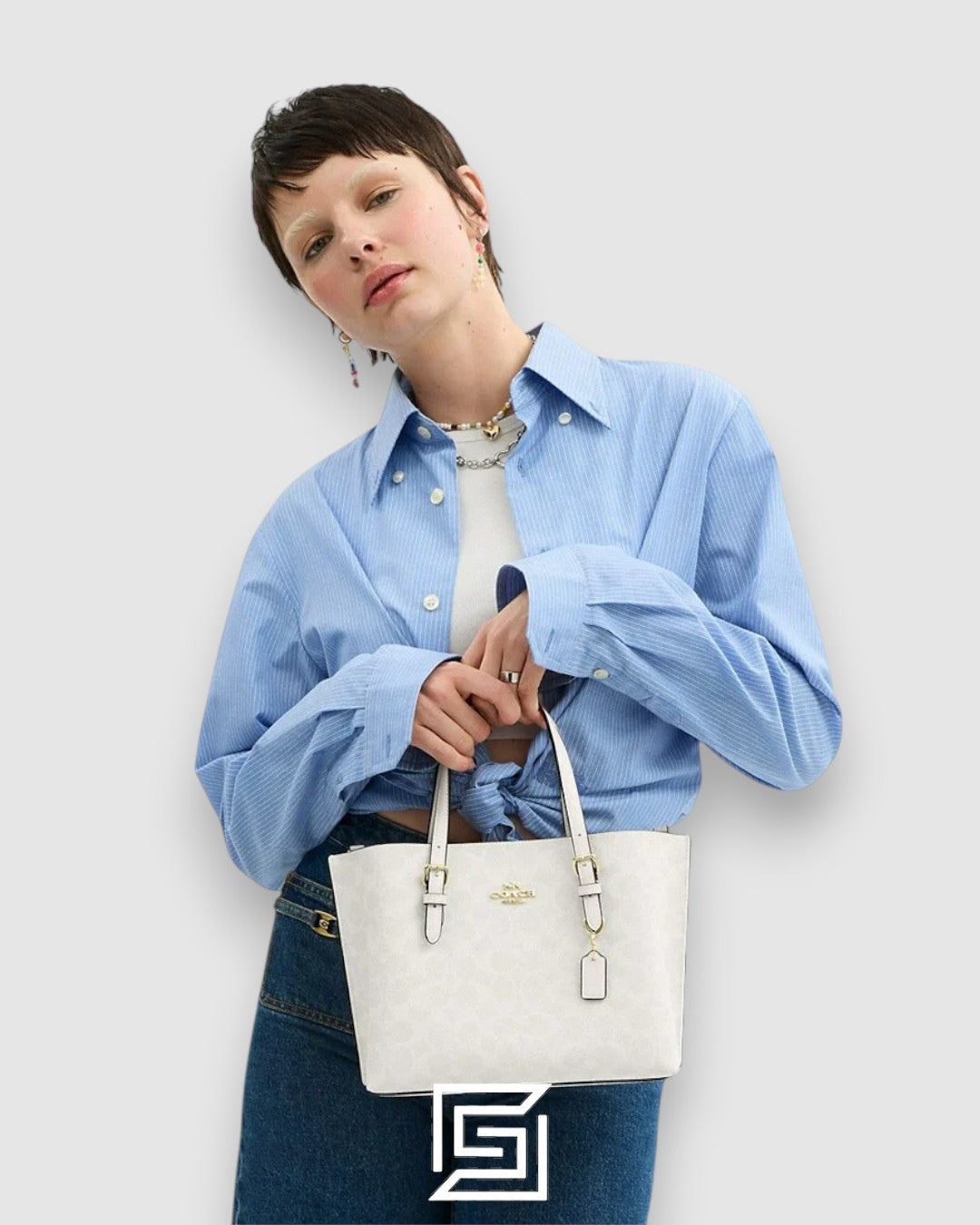 Mollie Tote Bag In Signature Canvas White 1665