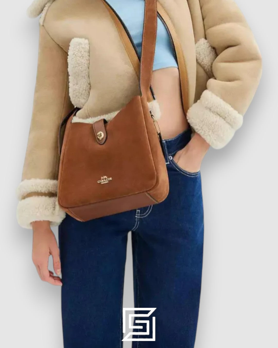 Coach Hadley Convertible Crossbody Bag In Suede CW004