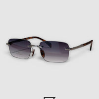 DB1195 Metal Rimless Sunglasses - gun_grey