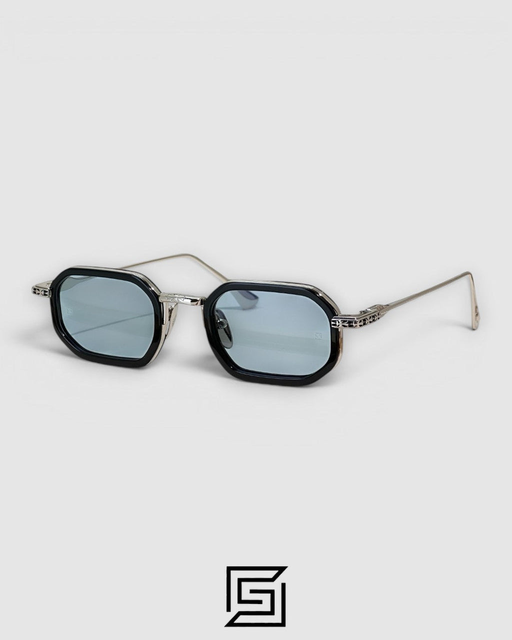 STYLIDA Octagonal Sunglasses - BLACK-BLUE