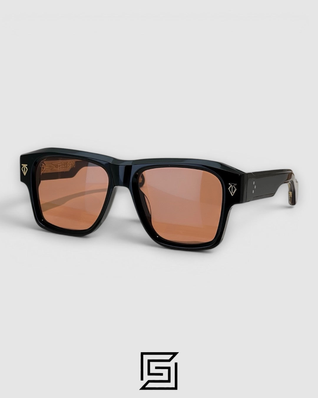 ESTOQUE Black Frame Black Lenses Gold Arm - black-brown
