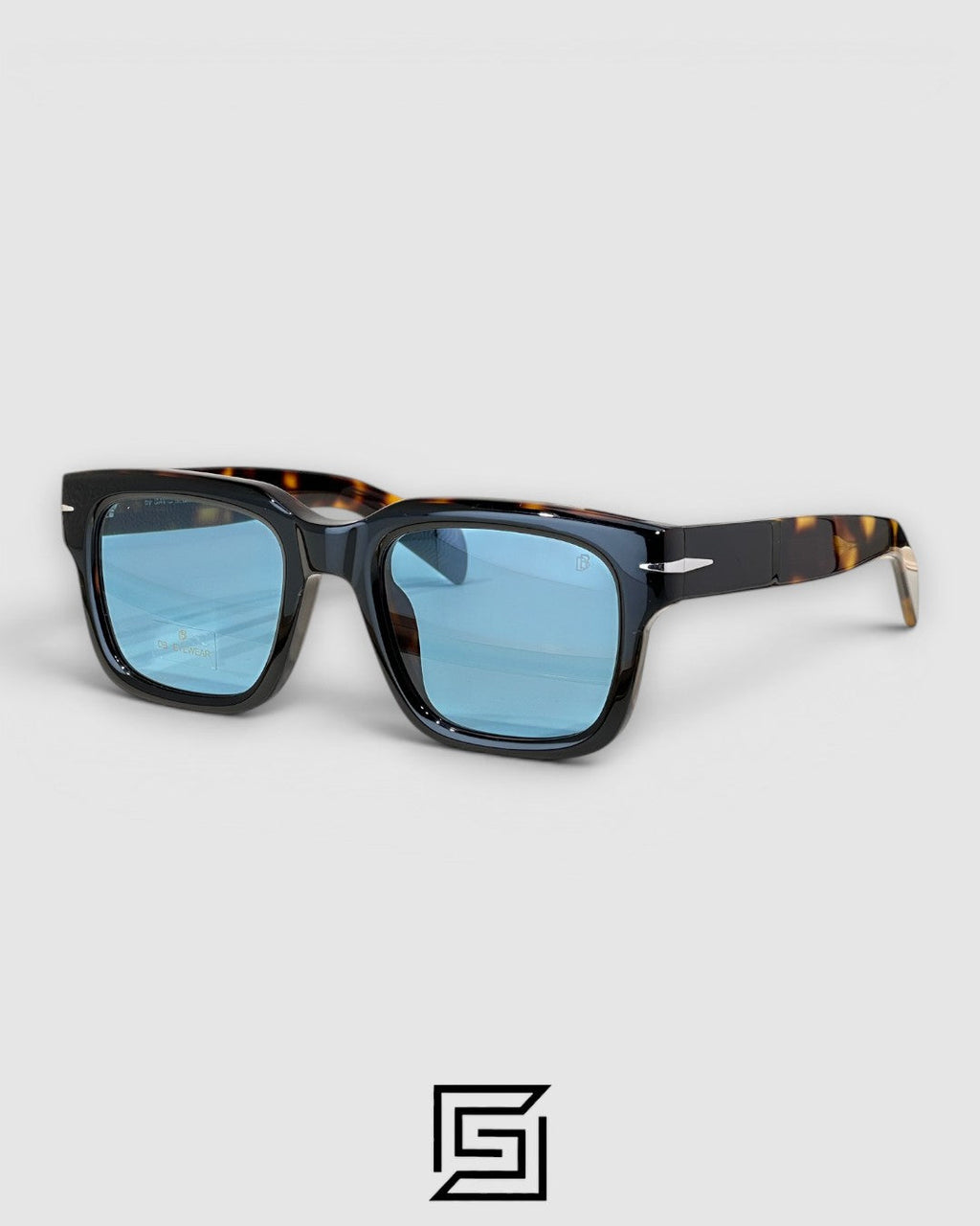 DB7100 Tiger Brown Frame With Blue Lenses