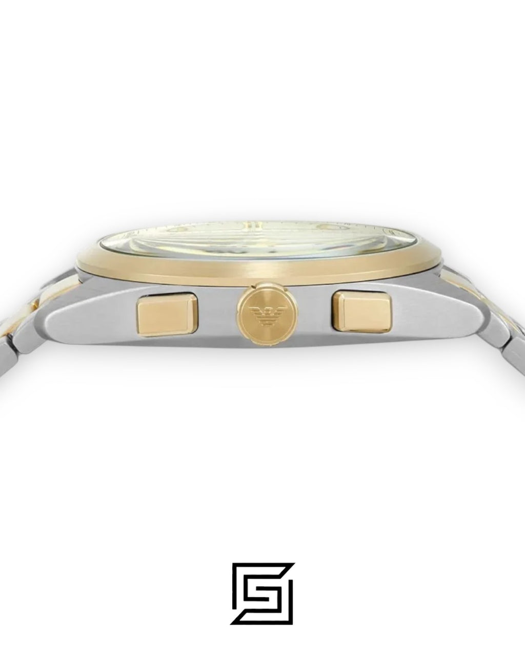Emporio Armani AR11605 Two-Tone Stainless Steel Chronograph Watch with Champagne Dial