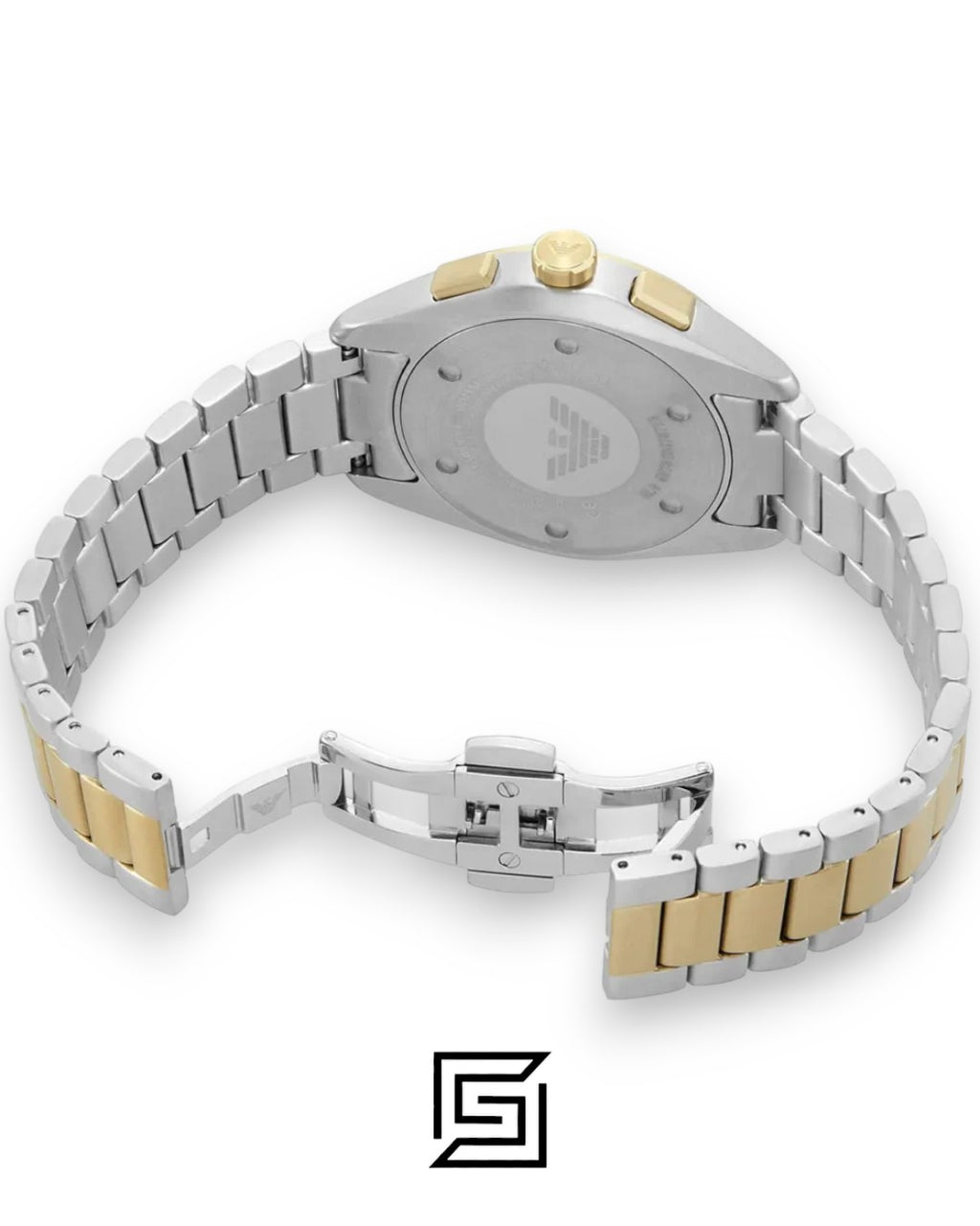 Emporio Armani AR11605 Two-Tone Stainless Steel Chronograph Watch with Champagne Dial
