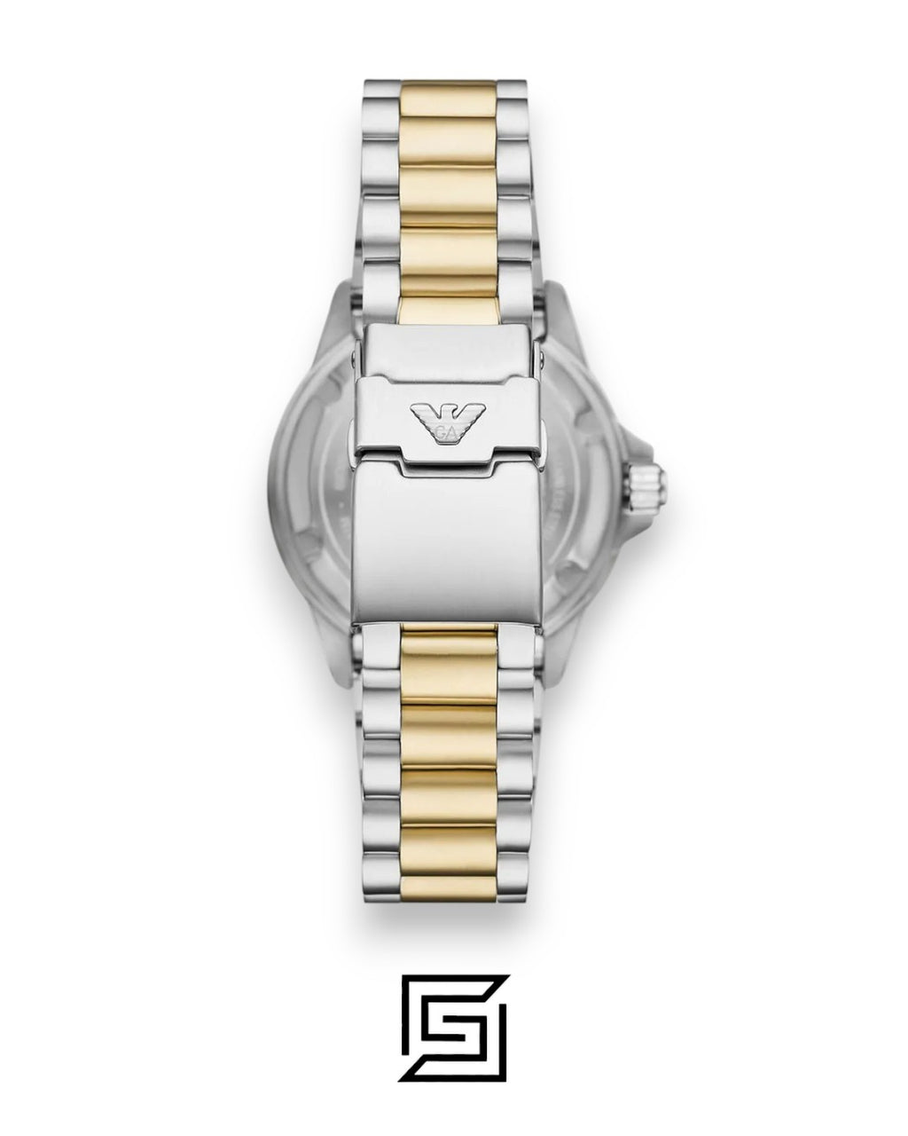 Emporio Armani AR60089 Two-Tone Automatic Dive Watch with Black Dial