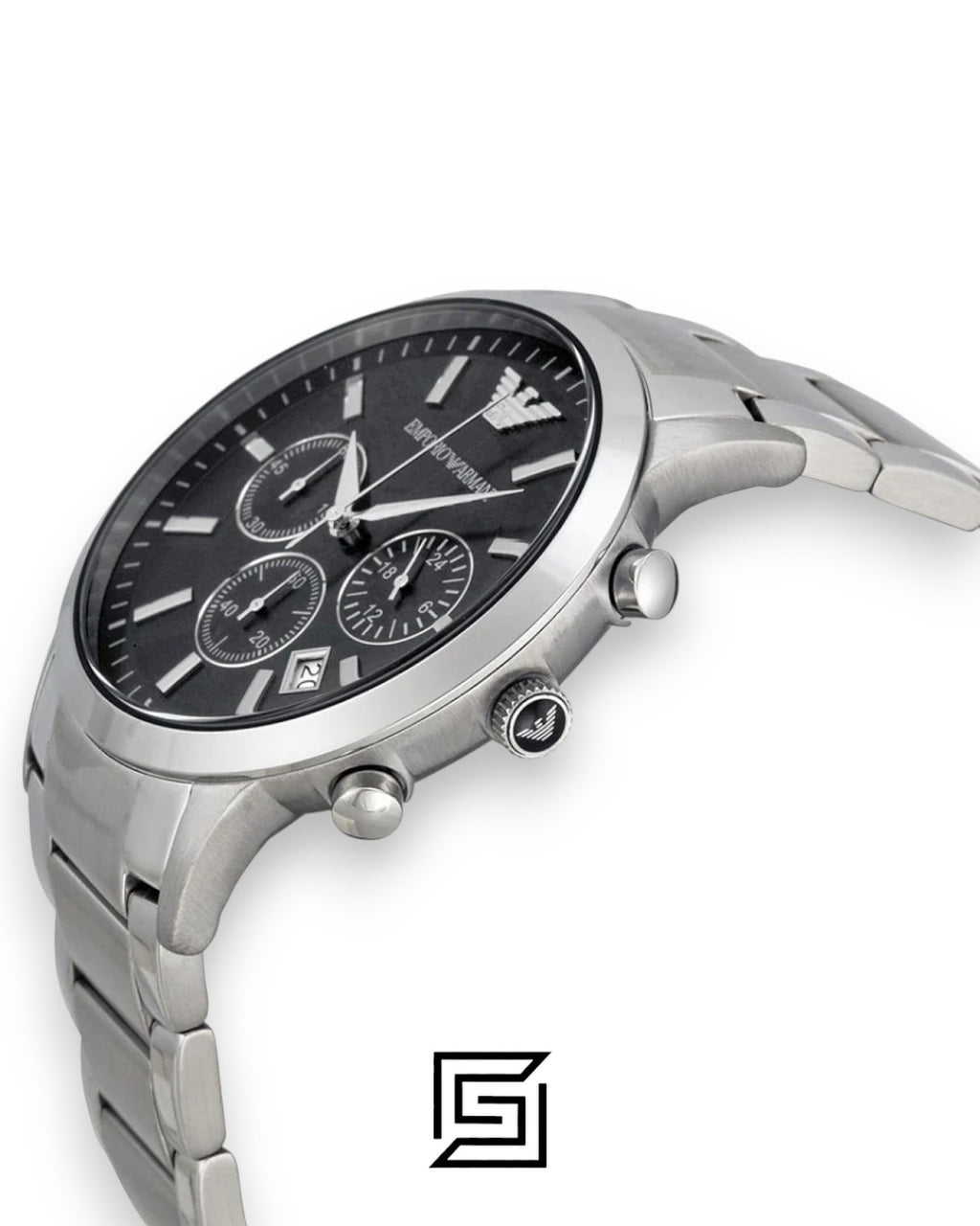 Emporio Armani AR2434 Men's Stainless Steel Watch with Black Dial