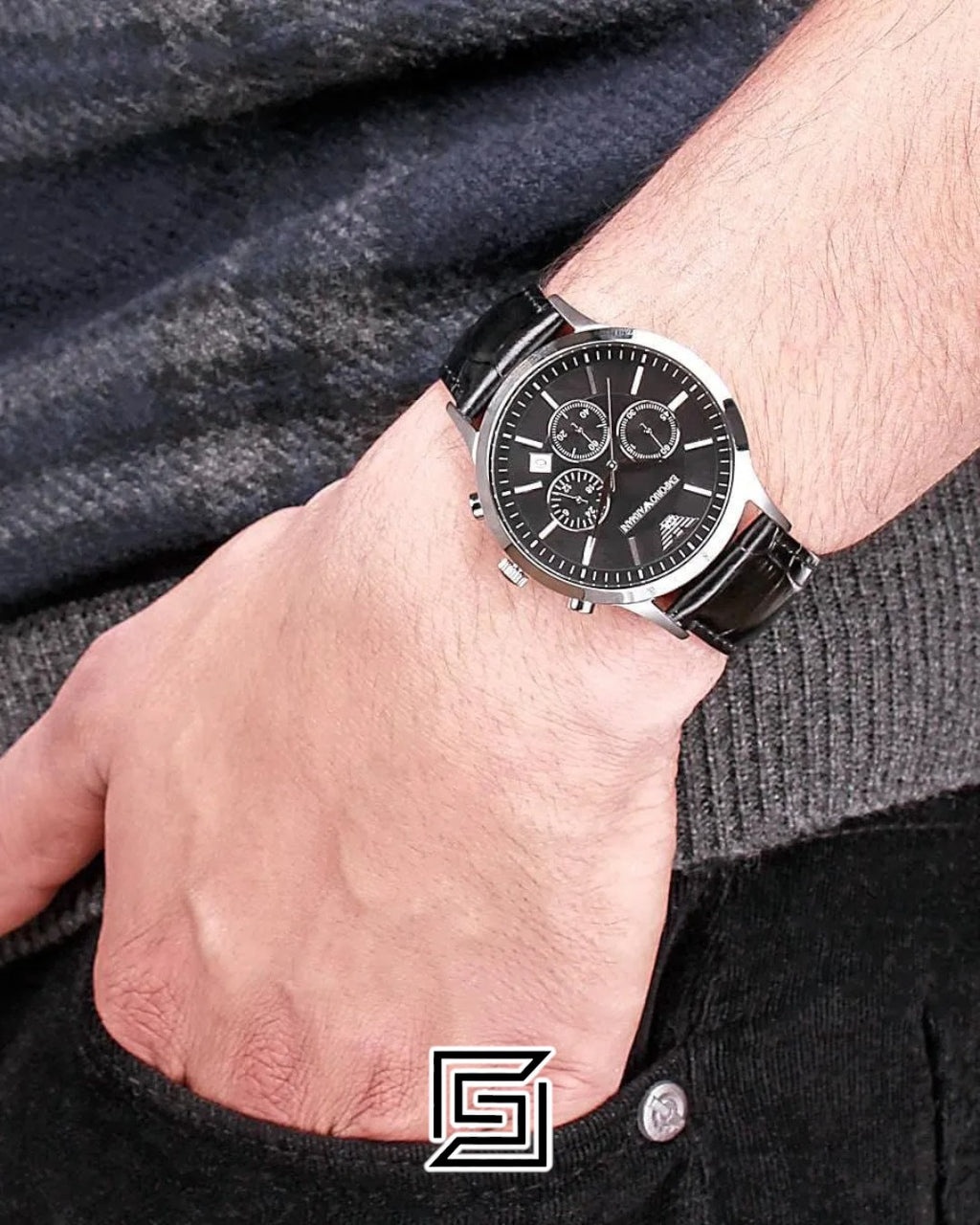 Emporio Armani AR2447 Men's Black Dial Chronograph Watch