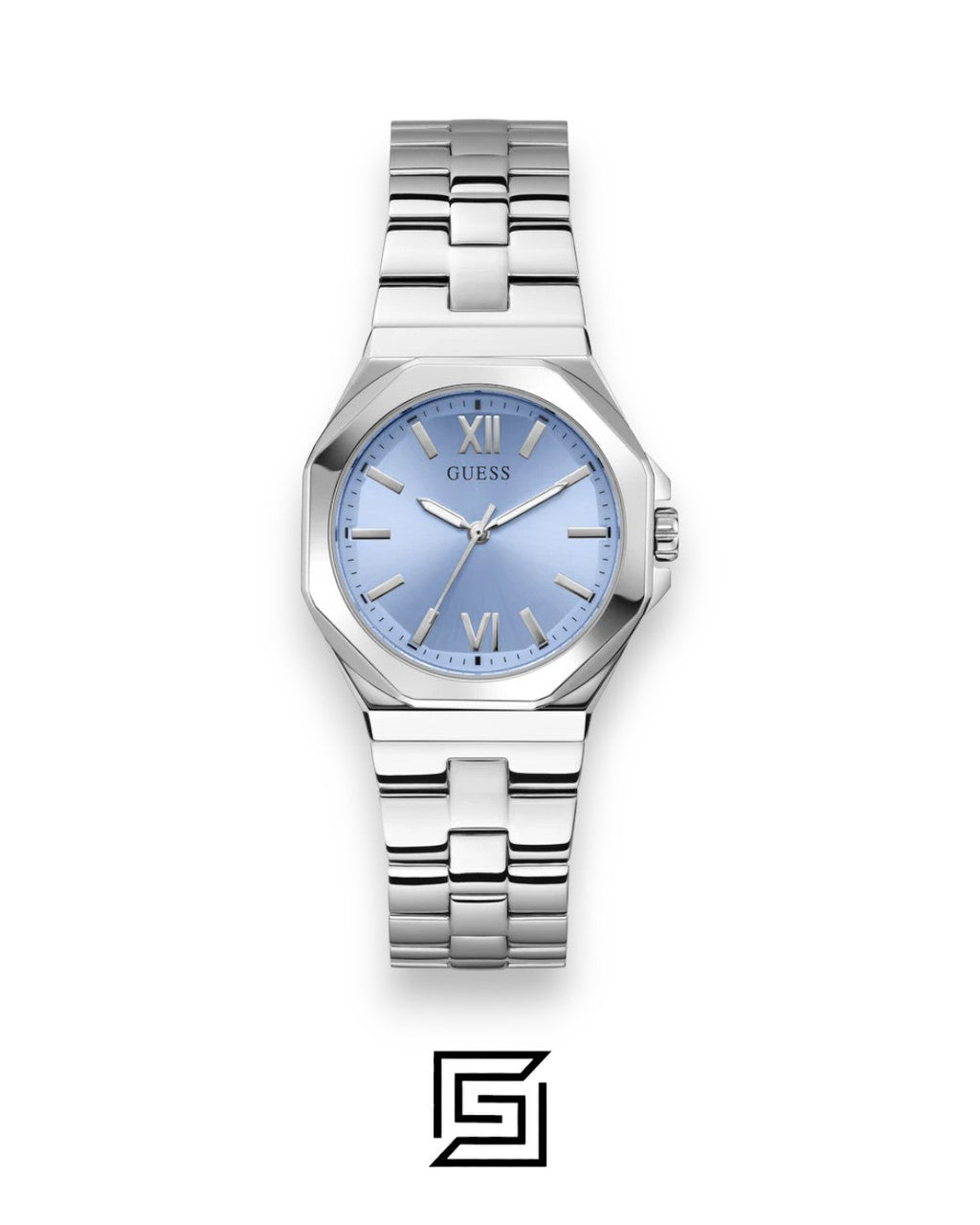 Guess GW0873L1 Women's Silver Stainless Steel Light Blue Dial Watch