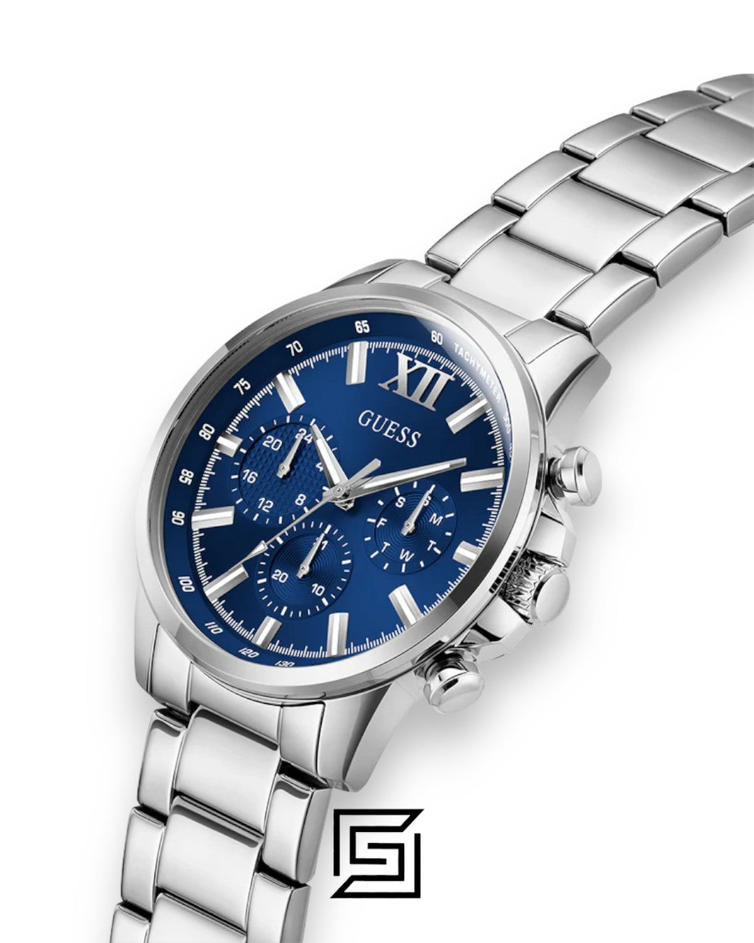 Guess GW0900G4 Men's Silver Stainless Steel Blue Dial Chronograph Watch