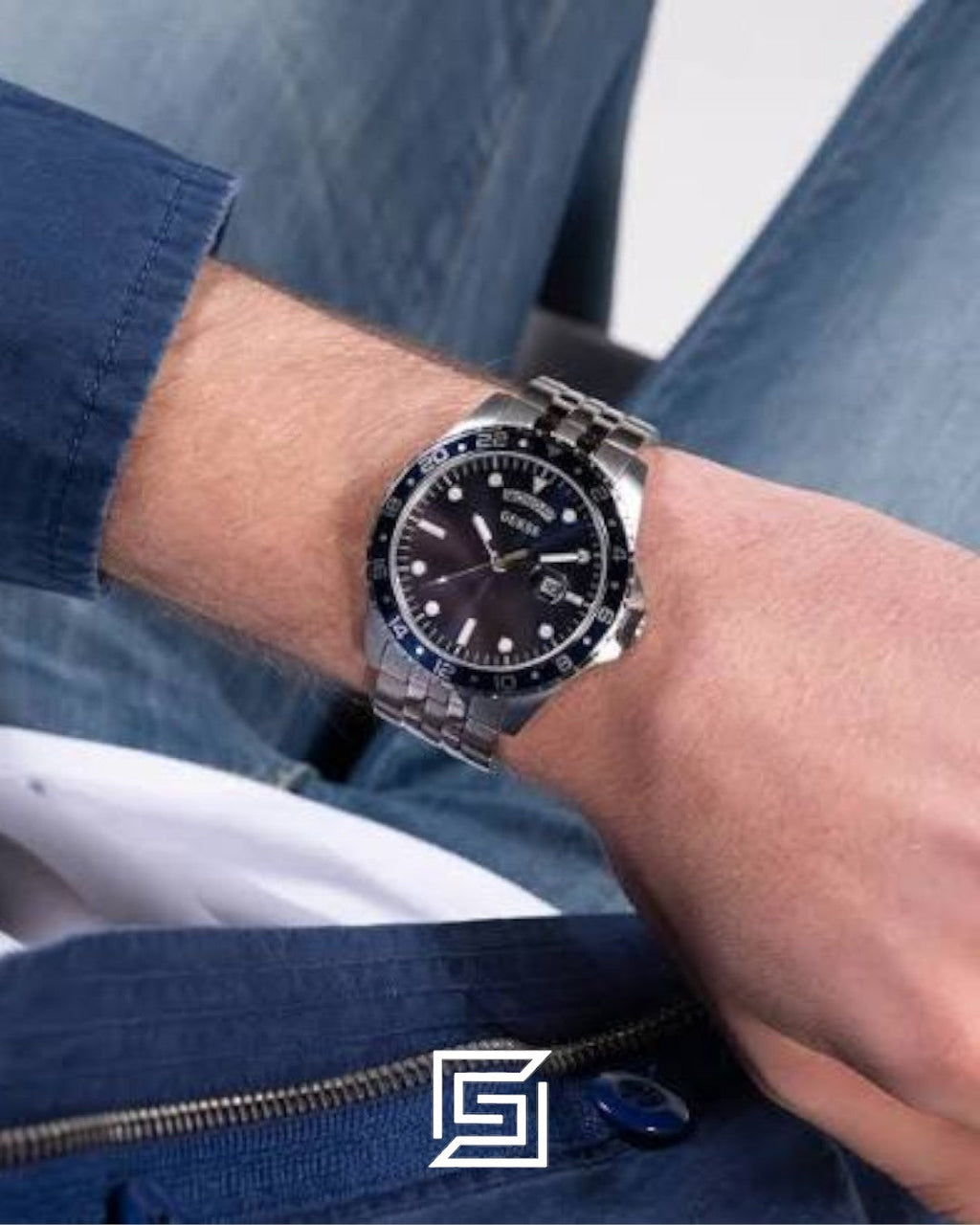 Guess GW0220G1 Blue Dial Stainless Steel Men's Watch 44mm