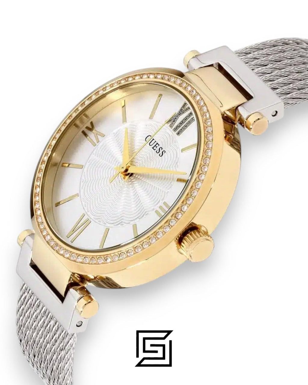 Guess W0638L7 Silver Dial Two-Tone Stainless Steel Women's Watch