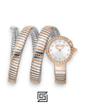 Just Cavalli JC1L302M0065 Women's Silver and Rose Gold Bracelet Watch with White Dial