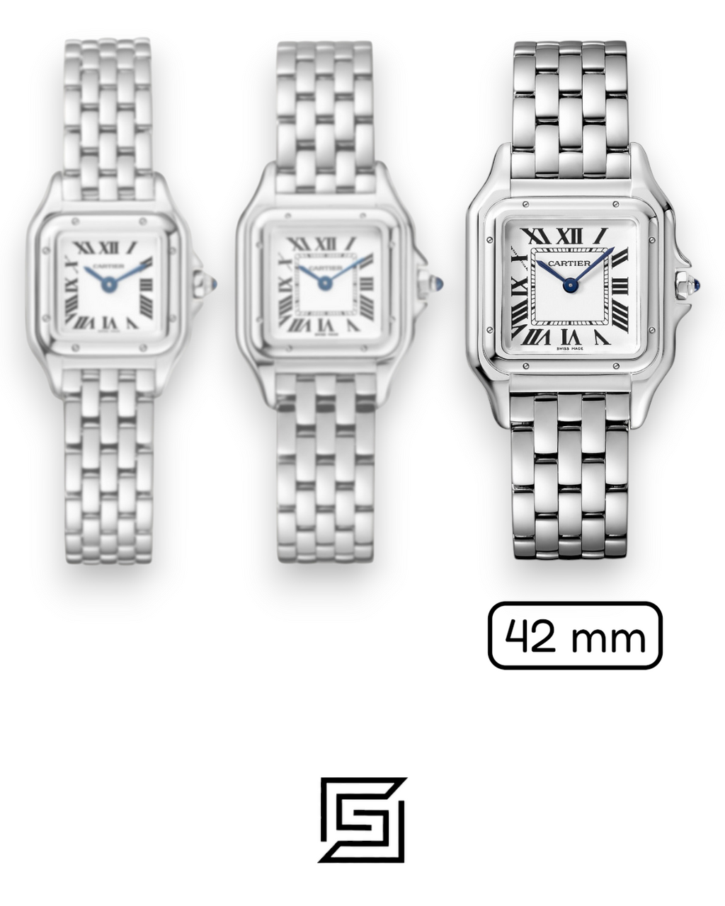 Cartier Santos 644329 Quartz White Roman Dial – Stainless Steel 42mm