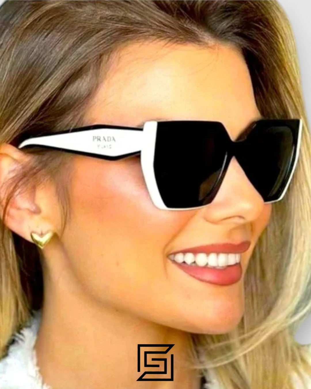 Prada PR15WS Black Lenses Black Frame and Green Arm