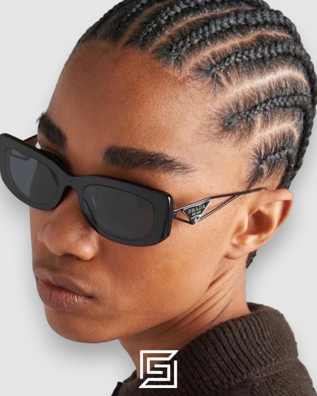 Prada SPR 14Y Black Lenses Black Frame