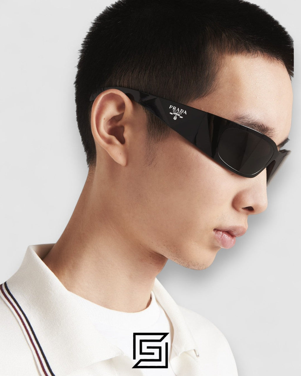 Prada SPR A14 Brown Lenses Black Frame
