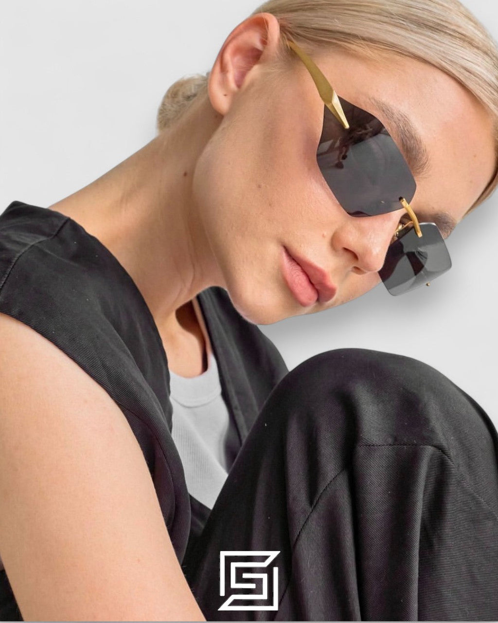 Prada SPR A55 Red Lenses Gold Frame