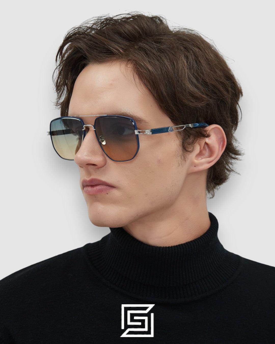 MAYBACH THE LENS Blue Mirror Lenses Gun Frame