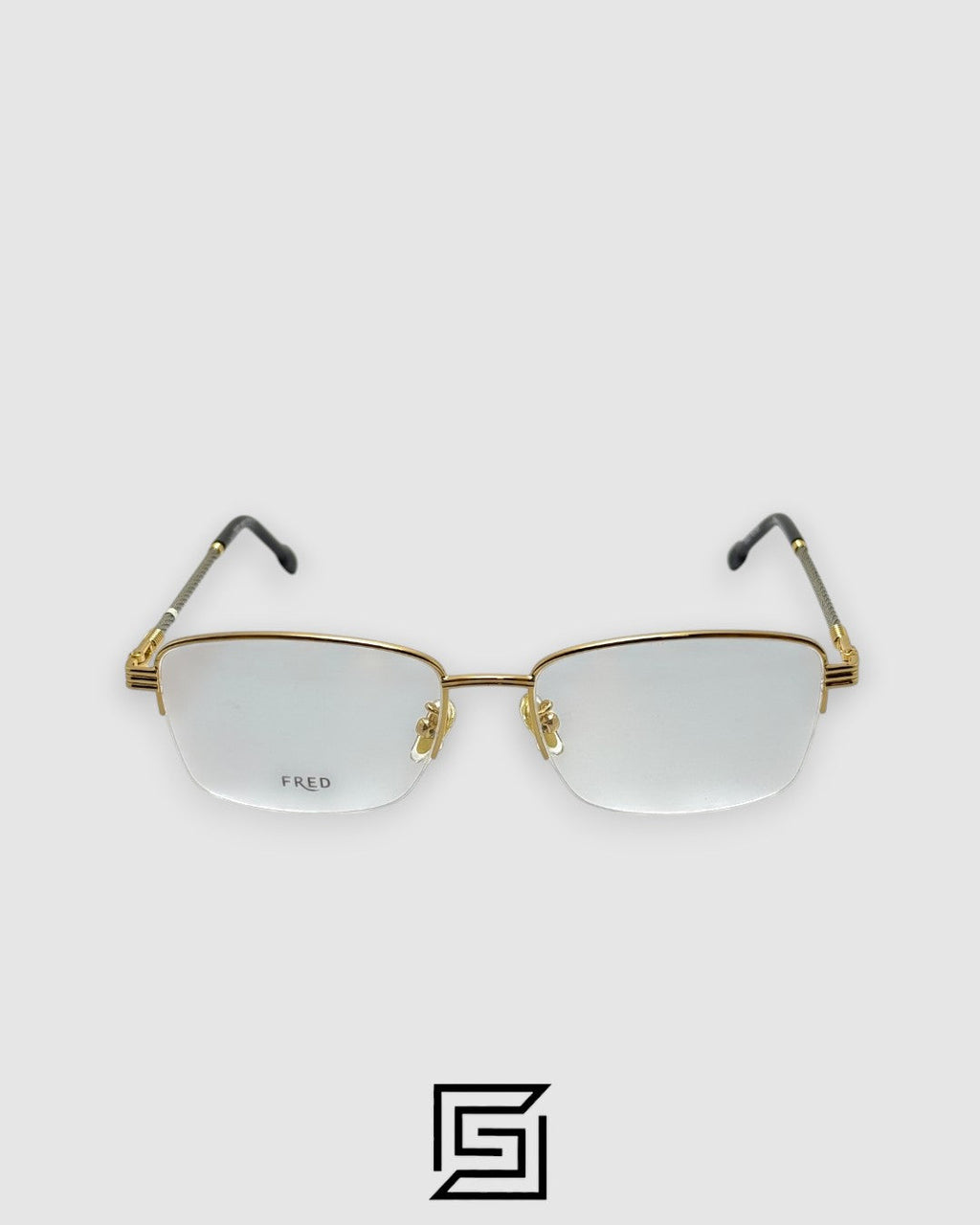 FRED FG50031U Optical Glasses - Half-Rim Silver and Gold Frame
