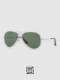 Ray Ban RB3025 AVIATOR MEDIUM 55 Sunglasses Unisex - silver_green