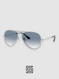 Ray Ban RB3025 AVIATOR MEDIUM 55 Sunglasses Unisex - Silver-Grey