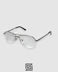 Cartier 5504464 Titanium Optical Glasses - Rimless Silver Aviator Frame