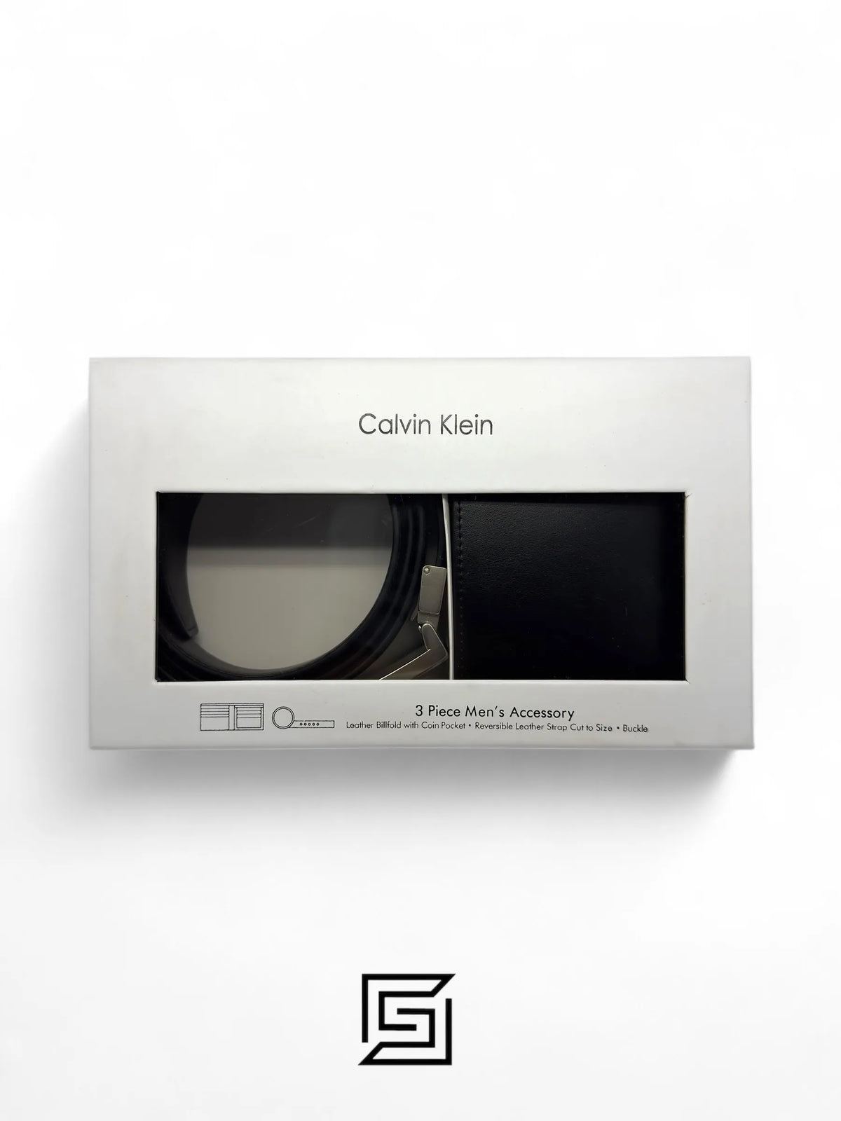 Calvin Klein leather CK SET BELT AND WALLET CK LOGO MODEL 6