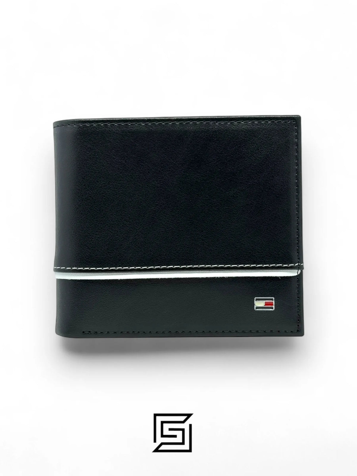 wallets TOMMY SINGLE WALLET WHITE LINE IN MIDDLE/BLACK