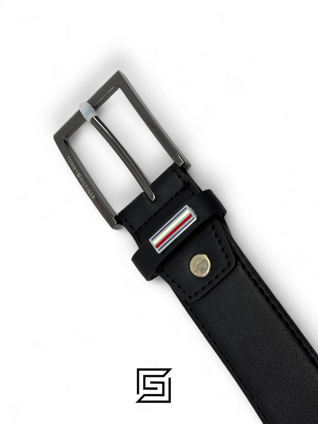 leather TOMMY SET BELTS AND WALLET BLACK WALLET WITH LOGO ON RIGHT BLACK BELT