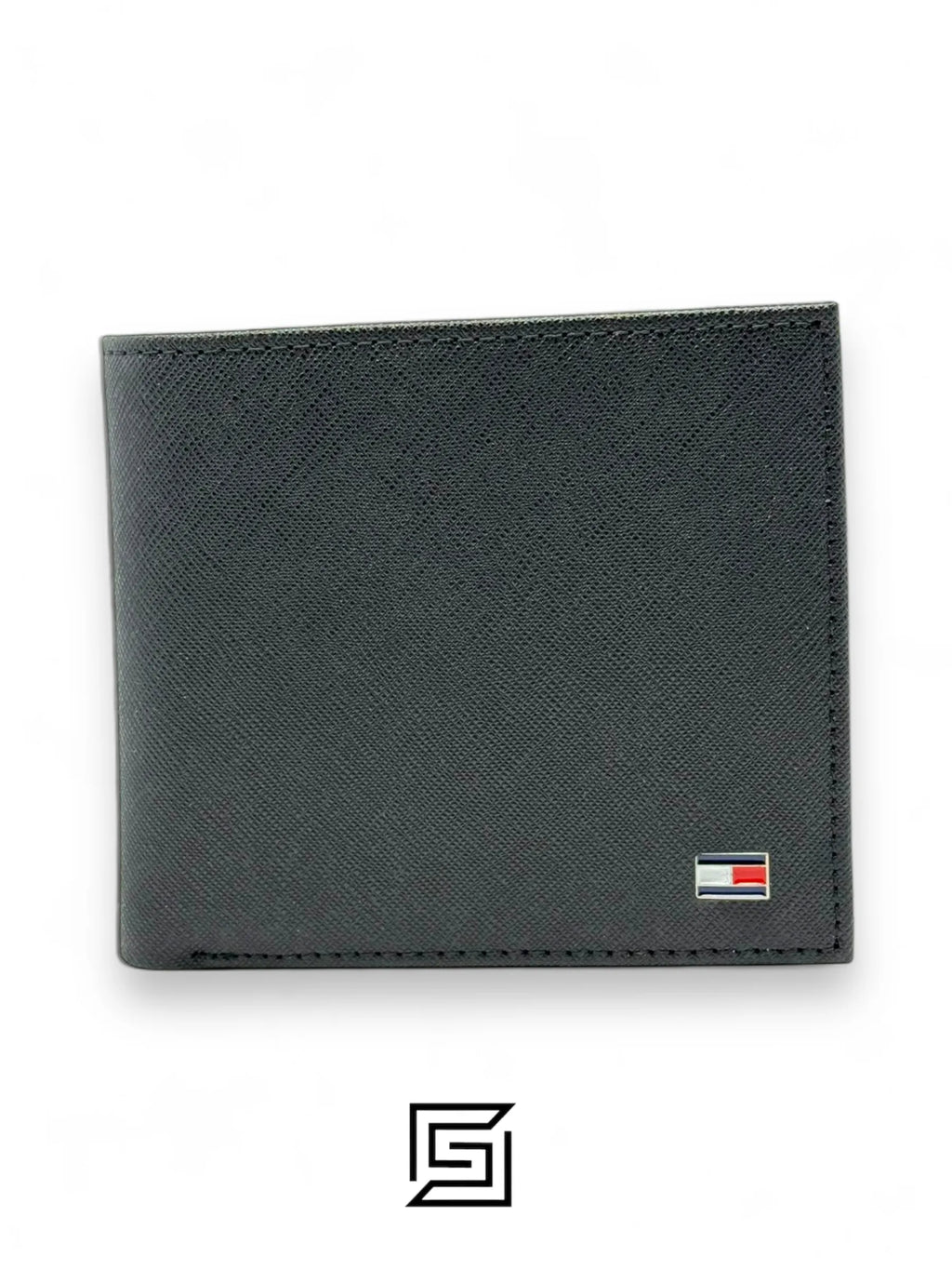 leather TOMMY SET BELTS AND WALLET BLACK WALLET WITH LOGO ON RIGHT BLACK BELT