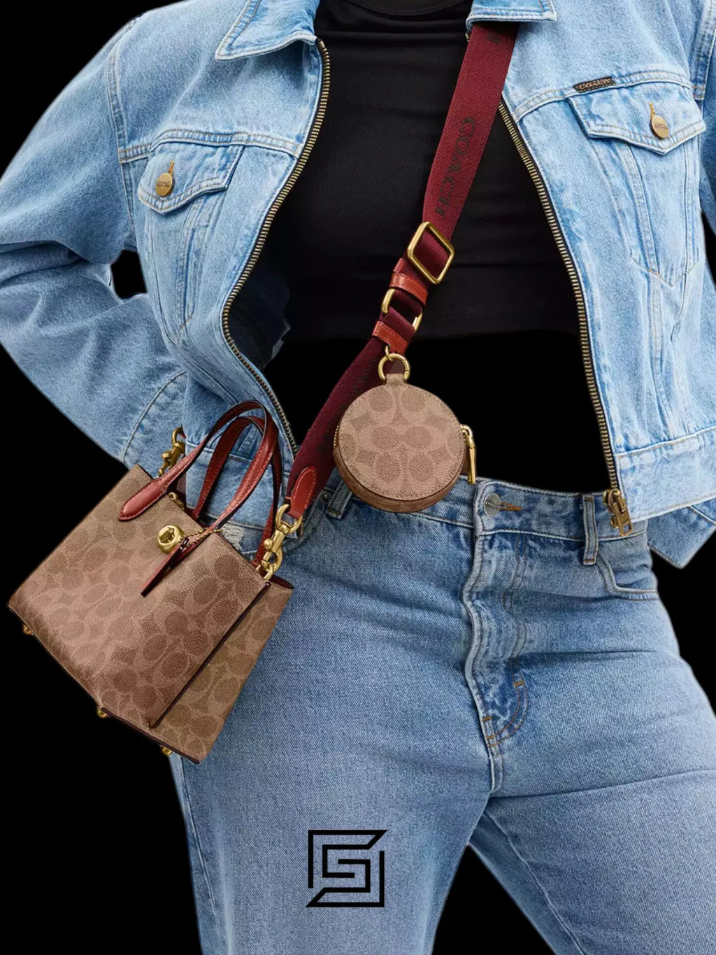 Coach leather WILLOW TOTE BAG 18 IN SIGNATURE CANVAS CW550