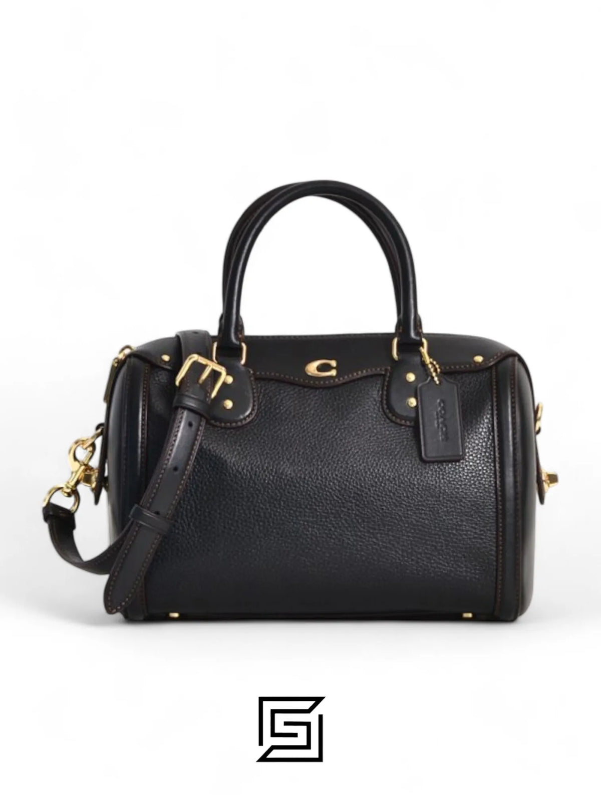 leather Coach F37862 Ivie Bennet Satchel Black