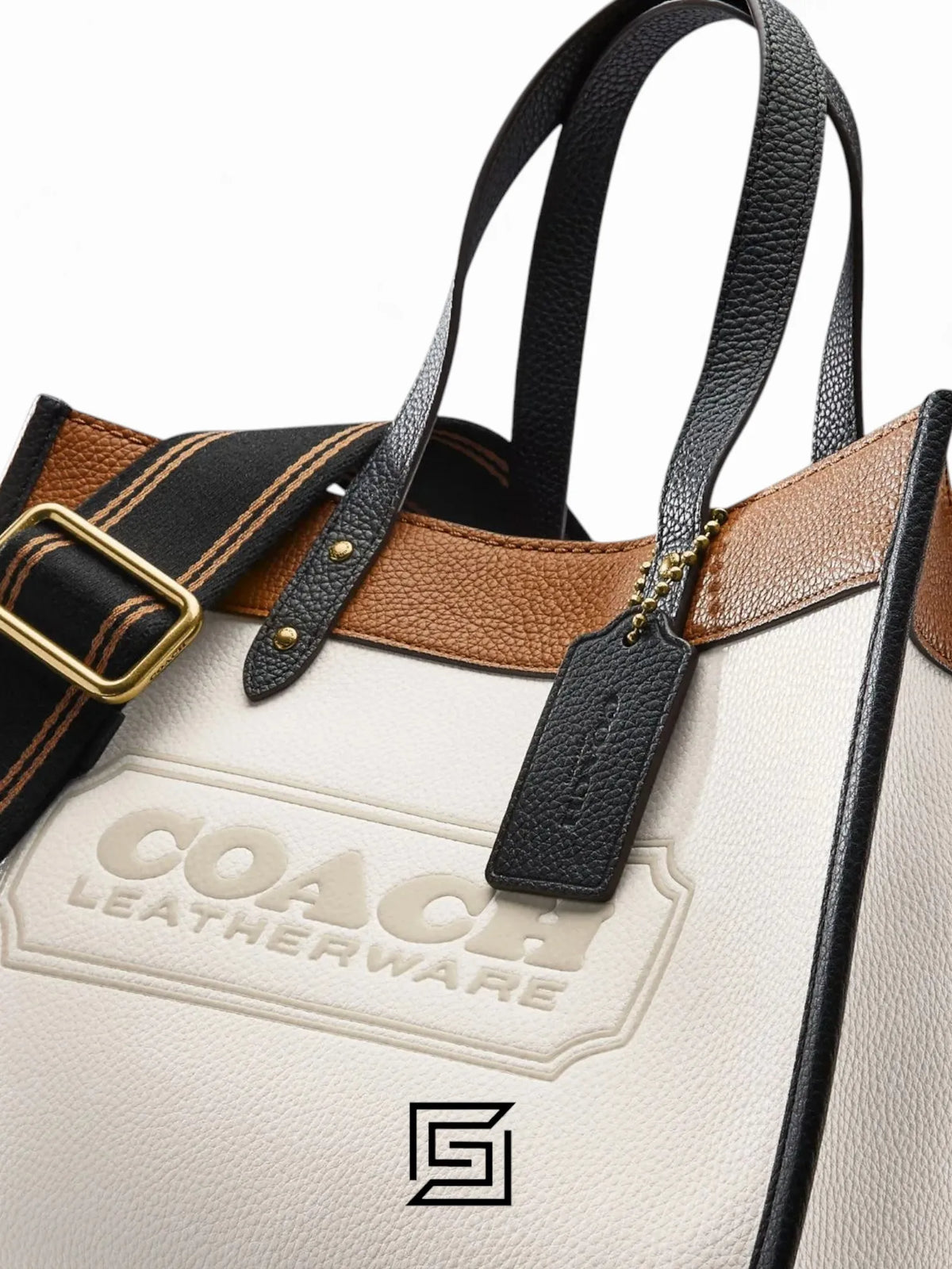 leather Field Tote 30 In Colorblock With Coach Badge C0777