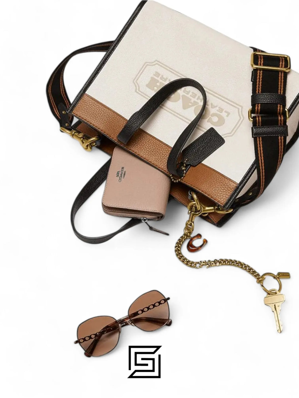 leather Field Tote 30 In Colorblock With Coach Badge C0777