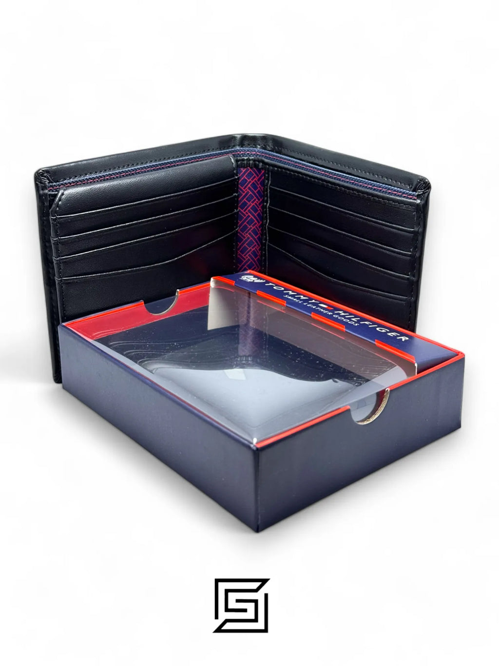 wallets TOMMY SINGLE WALLET W TOMMY HILLFIGER ON LEATHER/BLACK