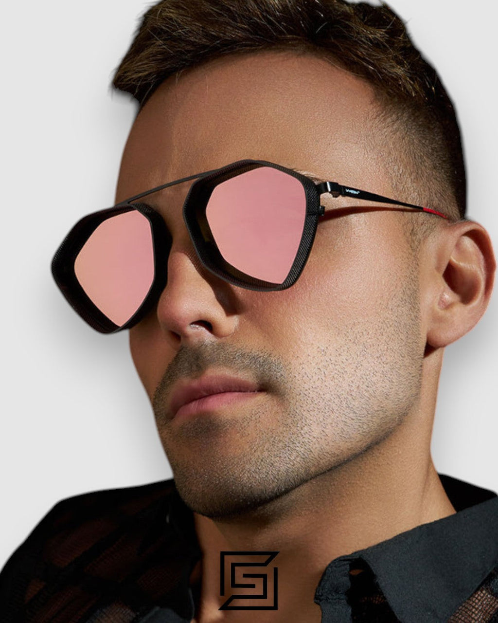 Vysen The Ezy - E6 Dark Black Matte Frame Rose Gold Mirror Leanses