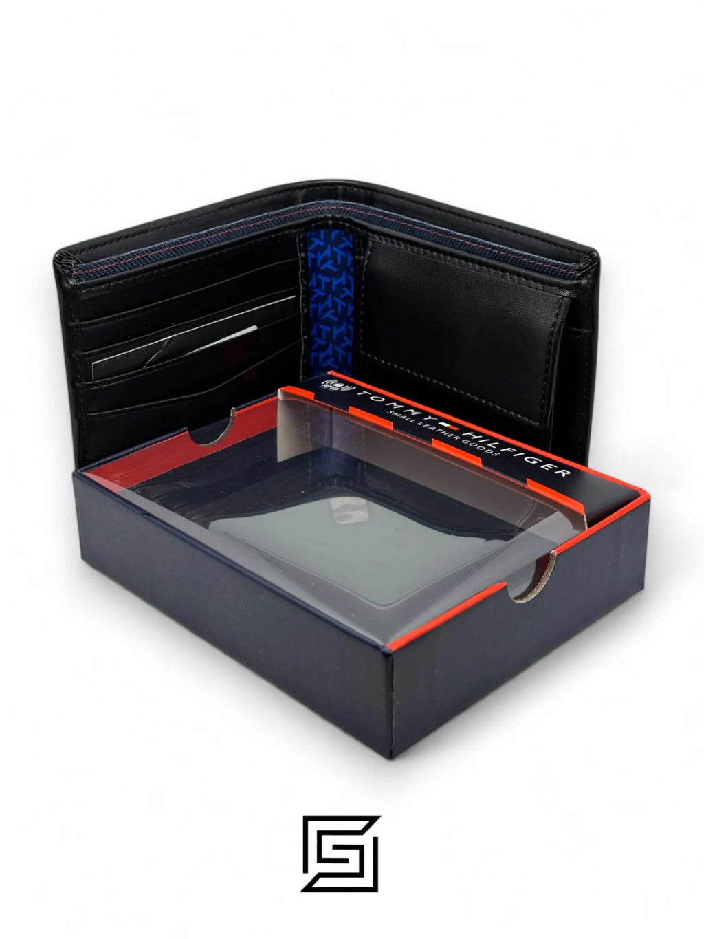 wallets TOMMY SINGLE WALLET W TOMMY HILLFIGER LINE ON LEATHER LOWER/BLACK