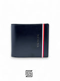 wallets TOMMY SINGLE WALLET W WITH HILLFIGER H LINE METAL LOGO/BLACK
