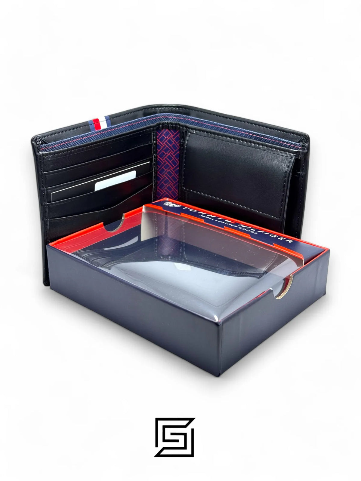 wallets TOMMY SINGLE WALLET W WITH HILLFIGER UP LINE METAL LOGO/BLACK
