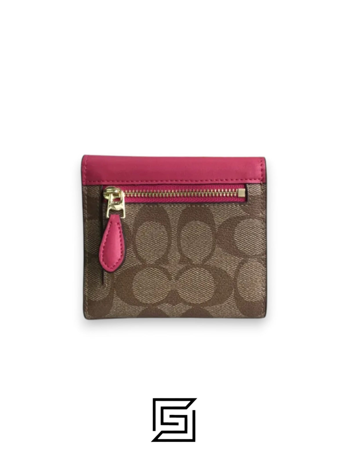 Small Wallet In Signature Canvas Style No. F87589 Dark Pink