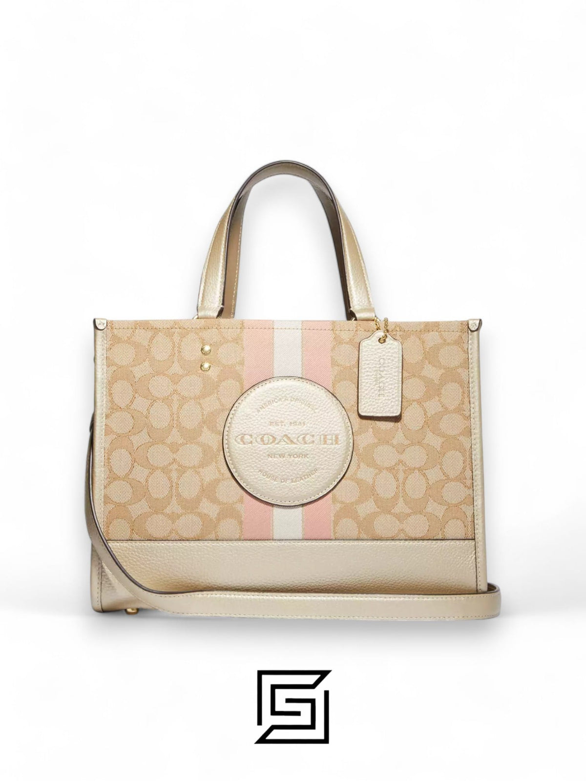 Dempsey Signature Jacquard Tote with Coach Stripe and Patch Style No. CE984 Big Size