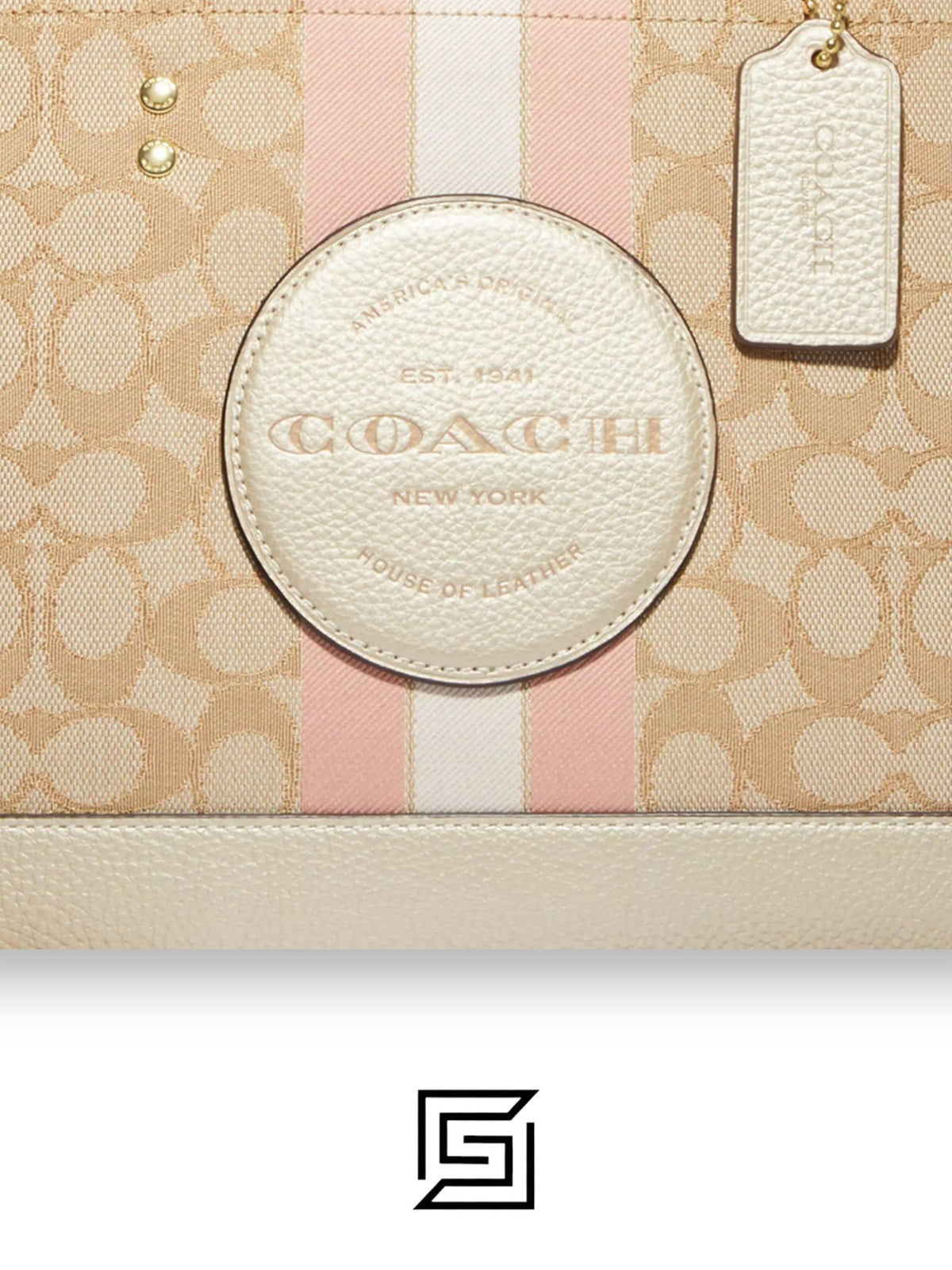 Dempsey Signature Jacquard Tote with Coach Stripe and Patch Style No. CE984 Big Size