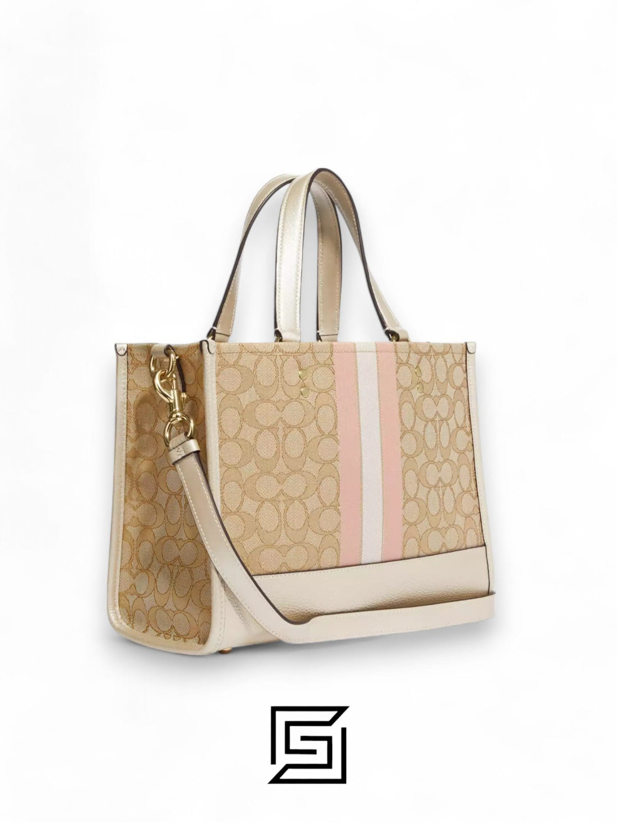 Dempsey Signature Jacquard Tote with Coach Stripe and Patch Style No. CE984 Big Size