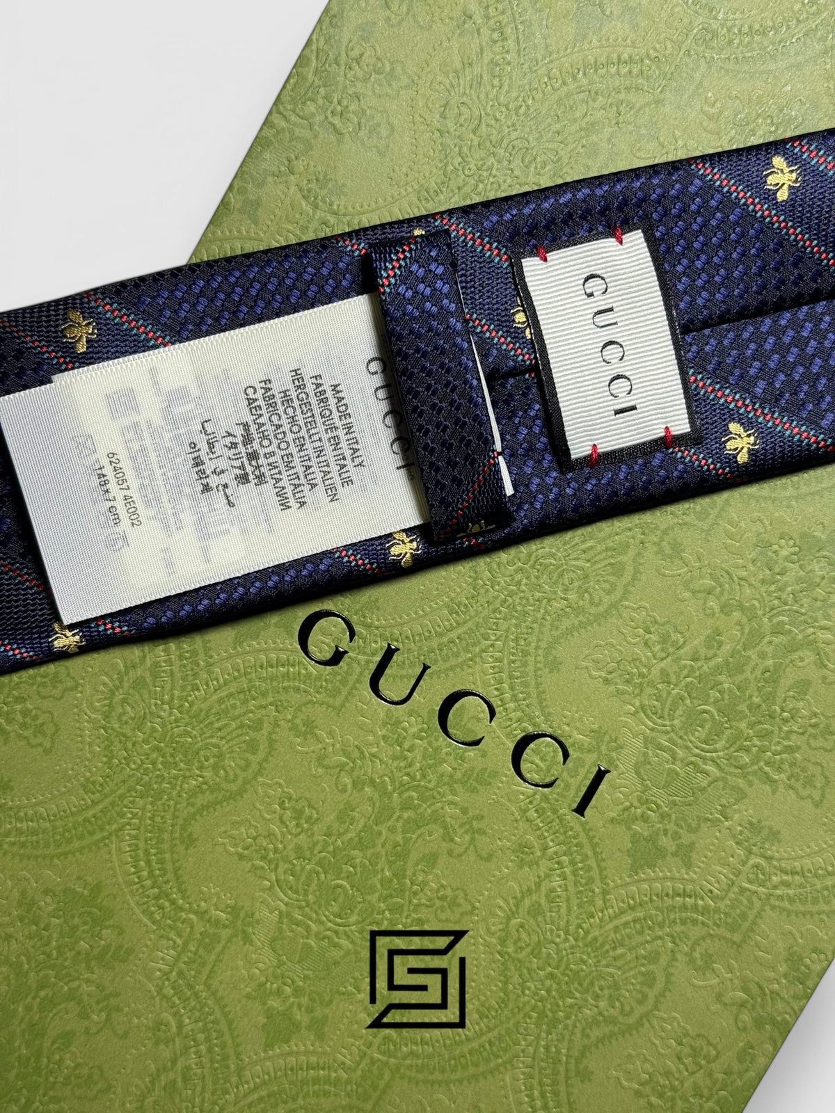 Gucci - Navy Blue Color With Gold Bee Constant Pattern