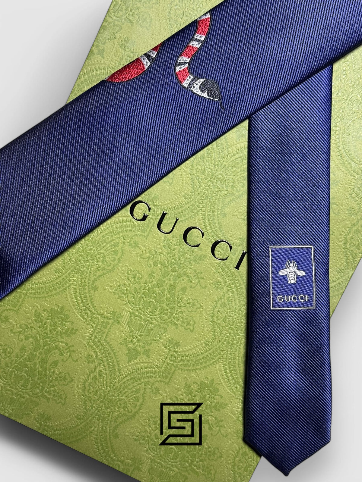 Gucci - Navy Blue Color With Red Snak