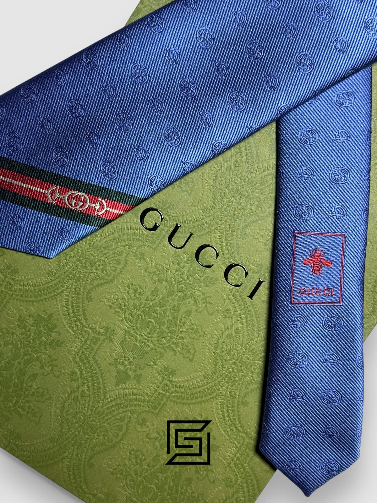 Gucci - Baby Blue Color Engraved G Pattern With Gucci Signature Line