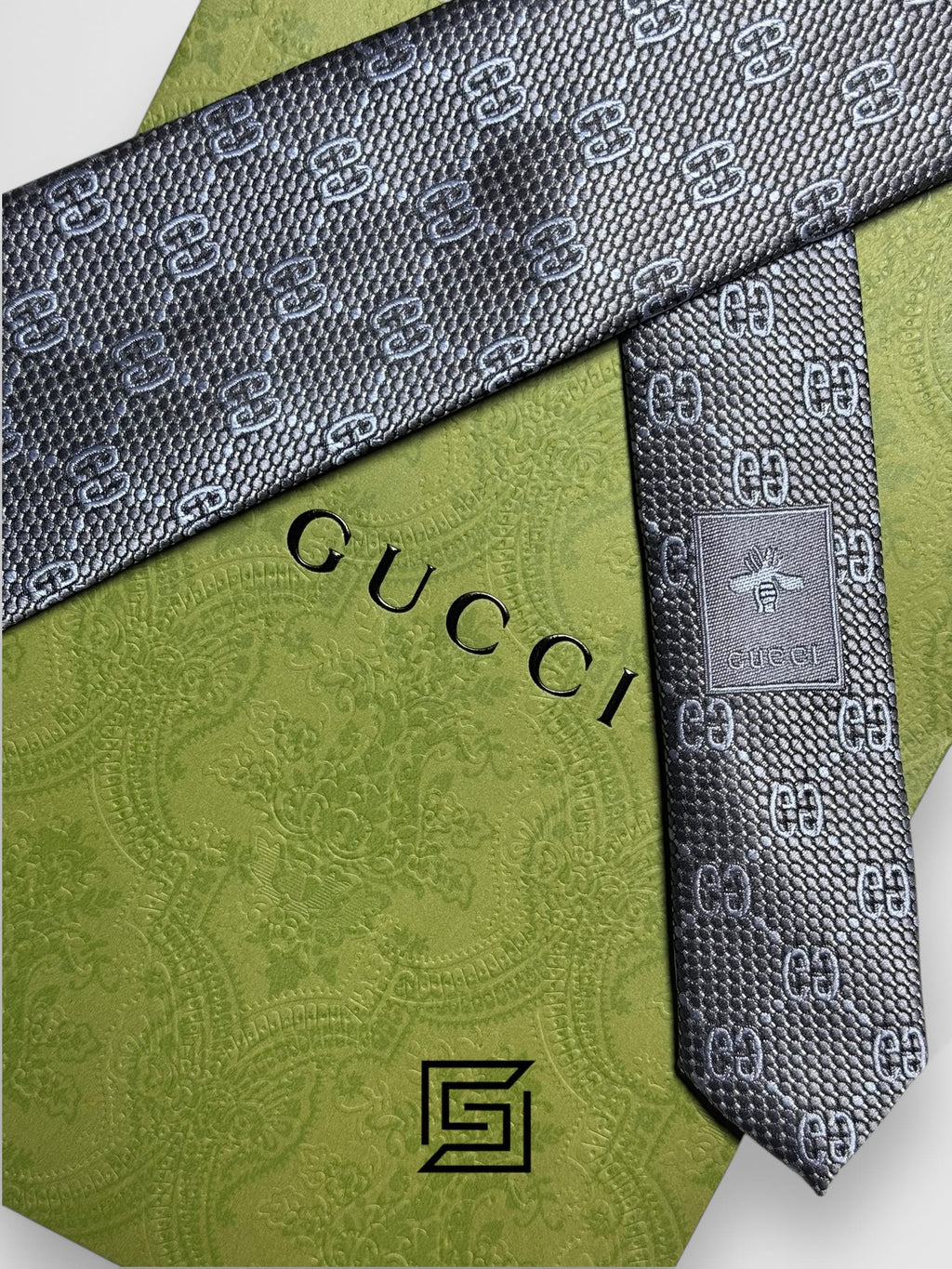 Gucci - Grey Color Big G Pattern With Silver Dots